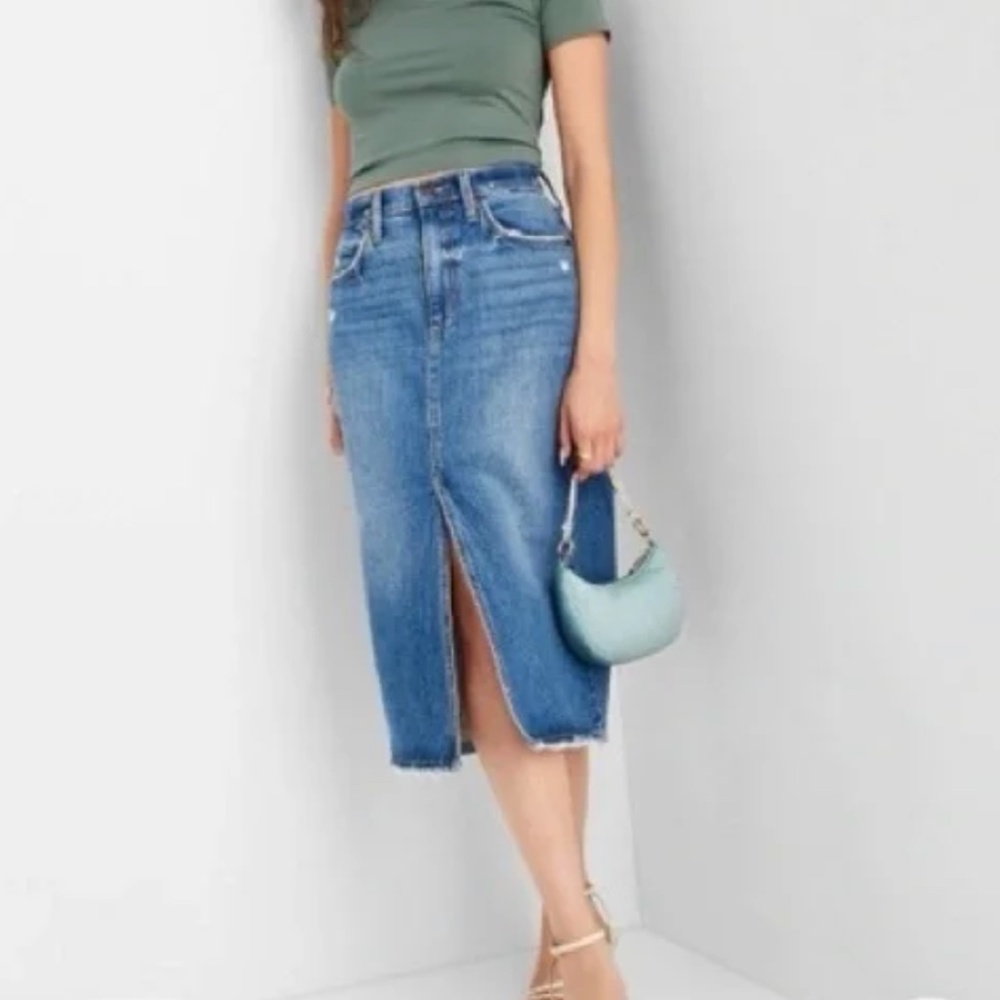 Midi Denim Skirt